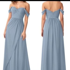 Azazie Millie Bridesmaid dress Dusty Blue. Style# 198836. Size A10.